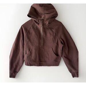 Lululemon Scuba cropped Full Zip Hoodie Sweatshirt Crop ESPRESSO Brown Size 2 XS